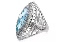 Ring Vintage Jewlery Aquamarine Sterling silver 925 vrc090s